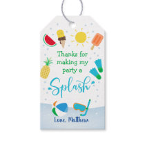 Boys Pool Party Birthday Thank You Gift Tags