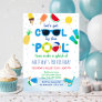 Boys Pool Party Summer Birthday Invitation