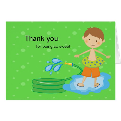 Boys Pool Party Thank You Card | Zazzle