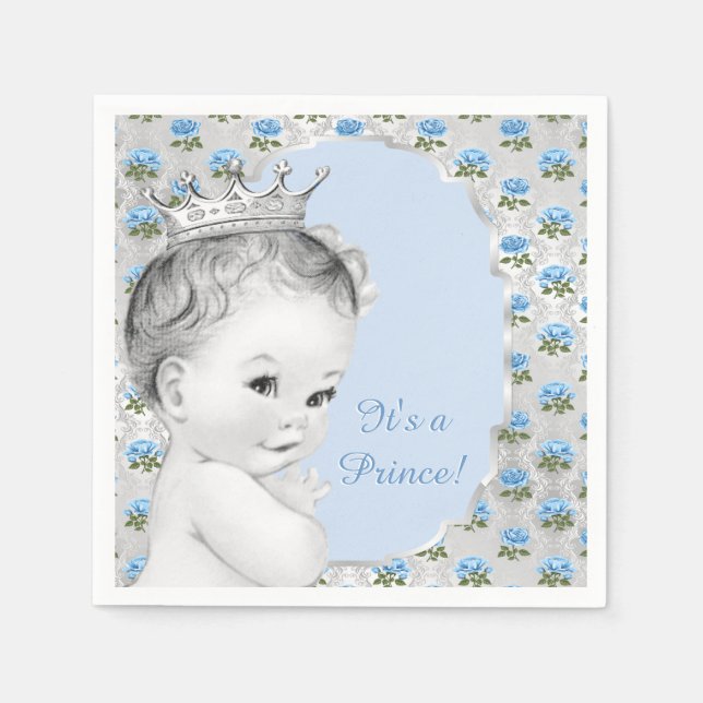 Boys Prince Baby Shower Napkins (Front)
