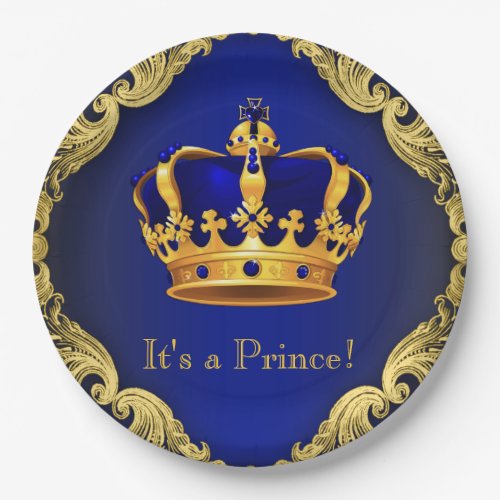 Boys Prince Baby Shower Paper Plates