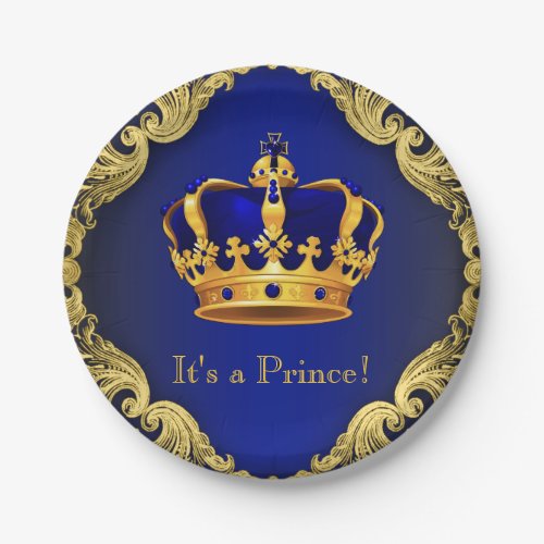 Boys Prince Baby Shower Paper Plates