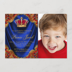 Boys Prince Birthday Party Invitation