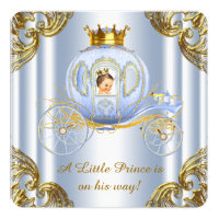 Boys Prince Royal Carriage Prince Baby Shower Card