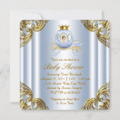 Boys Prince Royal Carriage Prince Baby Shower Invitation (Back)