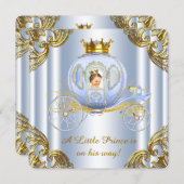 Boys Prince Royal Carriage Prince Baby Shower Invitation (Front/Back)