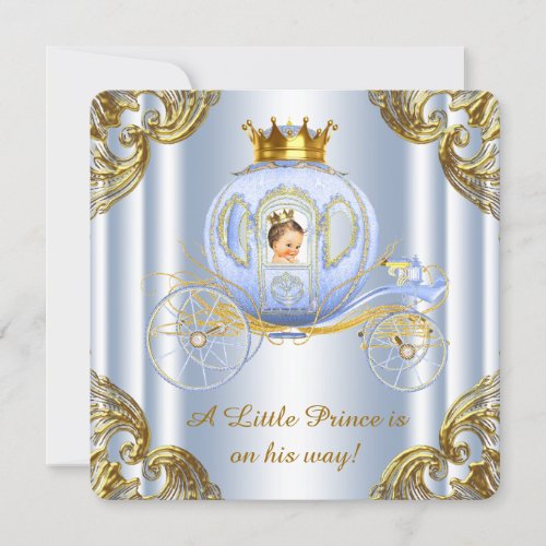 Boys Prince Royal Carriage Prince Baby Shower Invitation