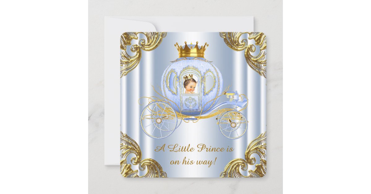 Boys Prince Royal Carriage Prince Baby Shower Invitation Zazzle