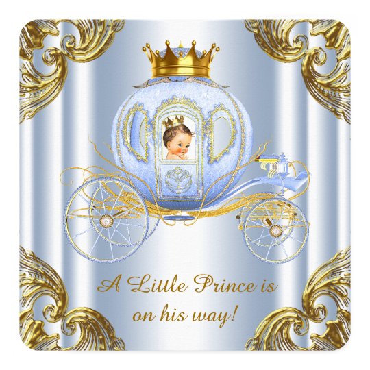 Boys Prince Royal Carriage Prince Baby Shower Invitation ...