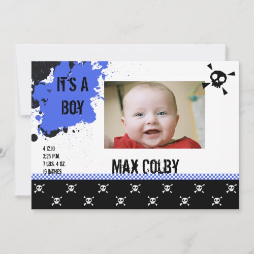 Boy's Punk Rock Birth Announcement