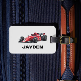 Boys Racing Car Personalised Luggage Tag