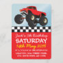 Boys Red Monster Truck Personalized Birthday Invitation