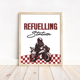 Boys Refuelling Station Sign Dirt Bike Birthday