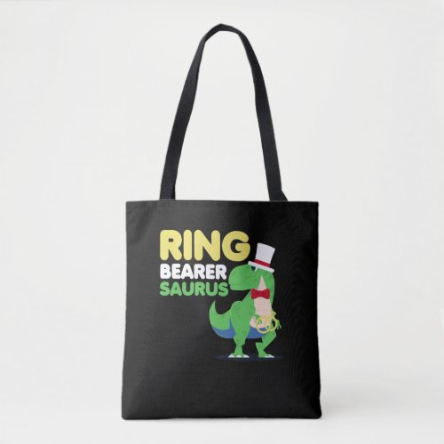 Boys Ring Bearer Dinosaur Rex Wedding Party Tote Bag