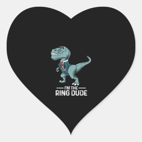 Boys Ring Bearer T_Rex Dinosaur Wedding Party Gift Heart Sticker