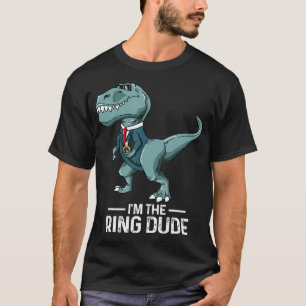 Boys Ring Bearer T-Rex Dinosaur Wedding Party Gift T-Shirt