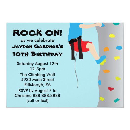 Climbing Wall Party Invitations 7