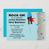 Boy's Rock Wall Climbing Birthday Party Invitation (Front/Back)