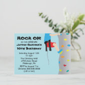 Boy's Rock Wall Climbing Birthday Party Invitation (Standing Front)