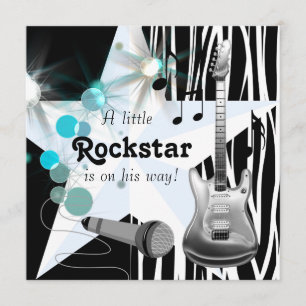 Boys Rockstar Baby Shower Invitation