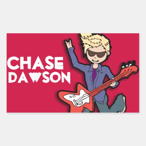 Boys rockstar blonde name red id label sticker