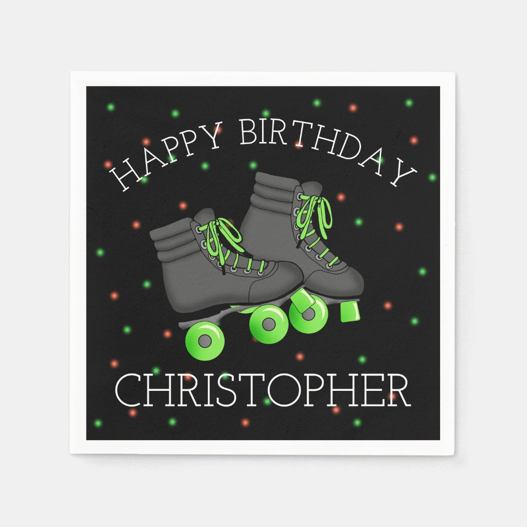 Boy's Roller Skate Birthday Napkins Zazzle