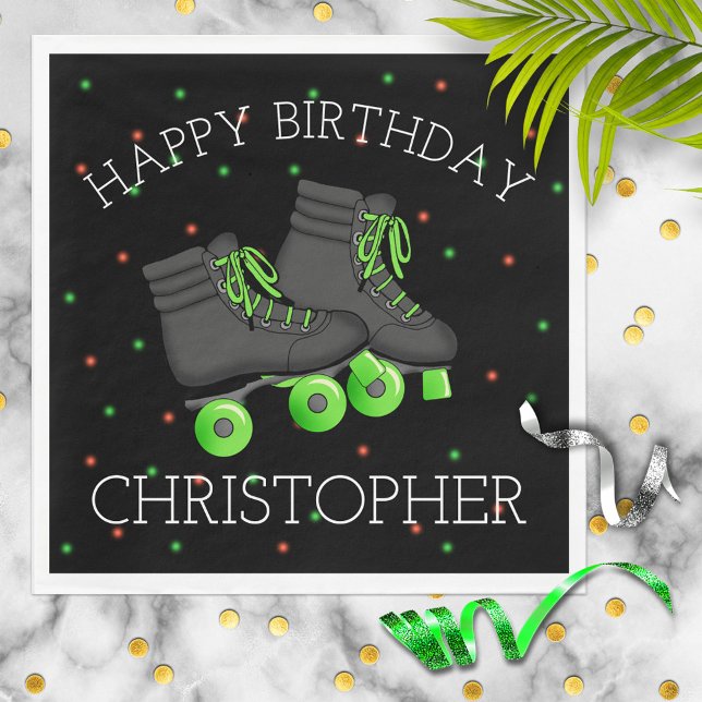 Boy's Roller Skate Birthday Napkins (Creator Uploaded)