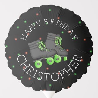 Boy's Roller Skate Personalized Birthday Balloon