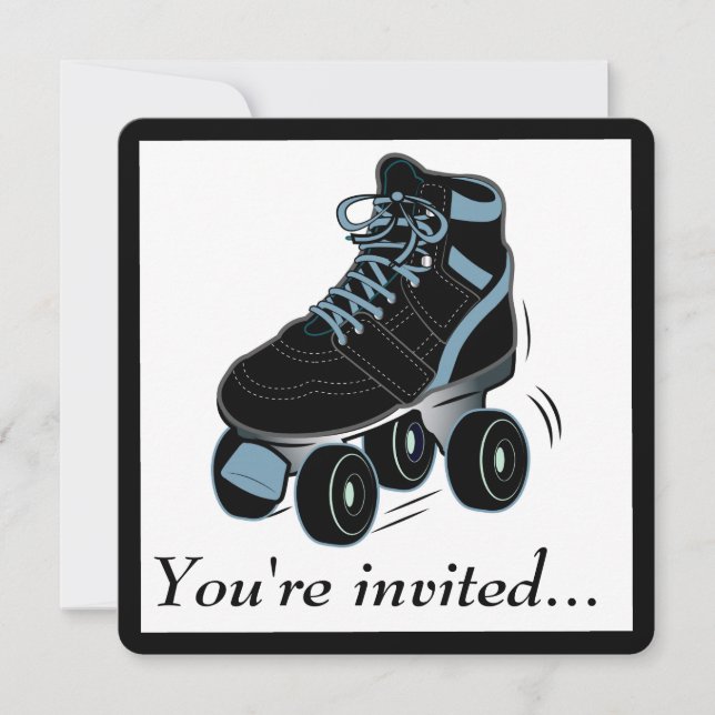 Boys Roller Skating Birthday Party Invitation (Front)