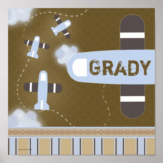 Boy's Room Airplane Wall Poster (Front)