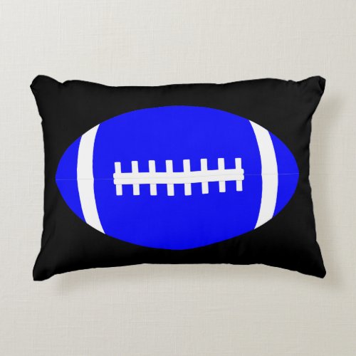 Boys Room Blue  Black Football Team Color Sports Accent Pillow