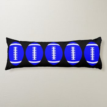 Boys Room Blue Footballs Football Player Comfy Body Pillow by SoccerMomsDepot at Zazzle