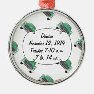 Boys Room Classic Car Gifts Sweet Green Retro Car Metal Ornament