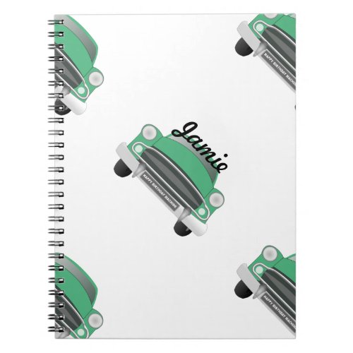 Boys Room Classic Car Gifts Sweet Green Retro Car Notebook