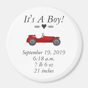 Boys Room Classic Car Gifts Sweet red Retro Car Magnet