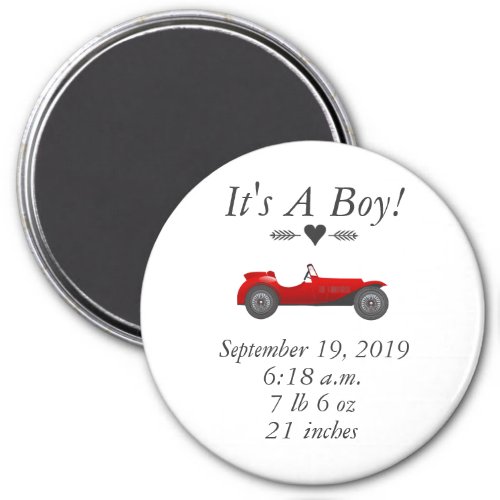 Boys Room Classic Car Gifts Sweet red Retro Car Magnet