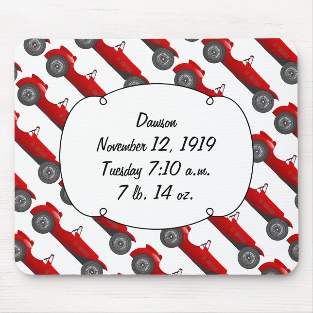 Boys Room Classic Car Gifts Sweet red Retro Car Mouse Pad (Front)