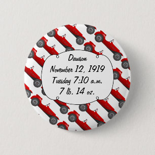 Boys Room Classic Car Gifts Sweet red Retro Car Pinback Button
