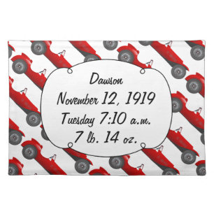 Boys Room Classic Car Gifts Sweet red Retro Car Placemat