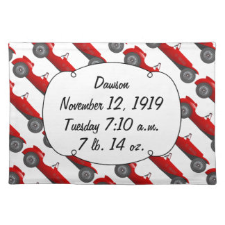 Boys Room Classic Car Gifts Sweet red Retro Car Placemat