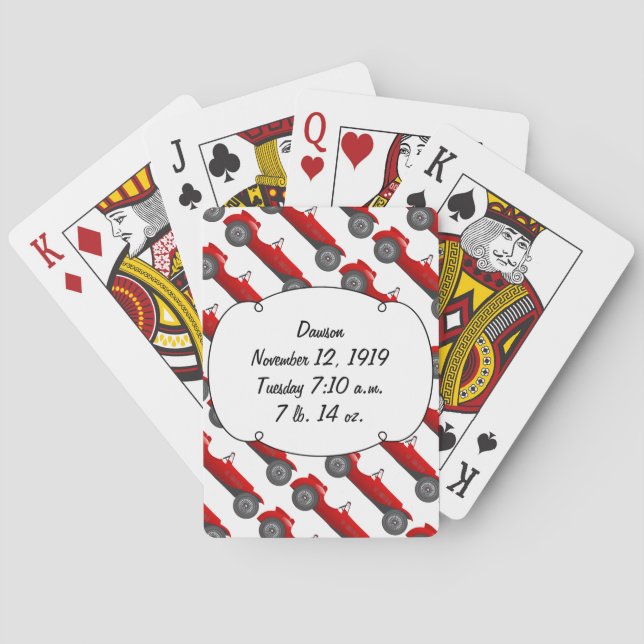 Boys Room Classic Car Gifts Sweet red Retro Car Poker Cards (Back)