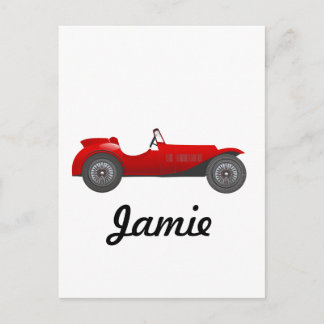 Boys Room Classic Car Gifts Sweet red Retro Car Postcard