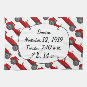Boys Room Classic Car Gifts Sweet red Retro Car Towel