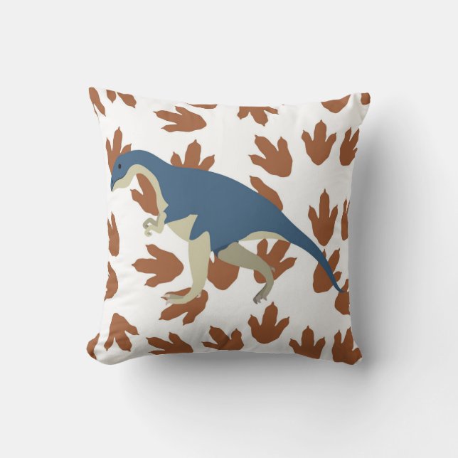 Boys Room Dinosaur Footprints Bed Pillow (Front)