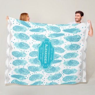 Boys Room Modern Abstract Feather Pattern Fleece Blanket