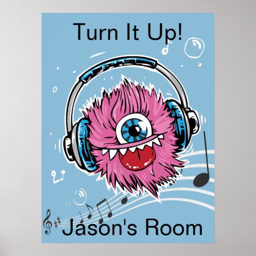 Boys Room Monster Music Original Painting Poster