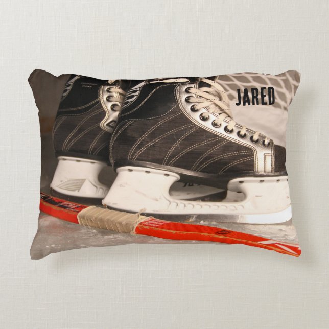 Boys Room Pillow Ice Hockey Sports Themed (Front)