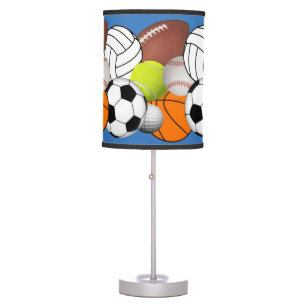 Boy's Room Sports Balls Customizable Table Lamp