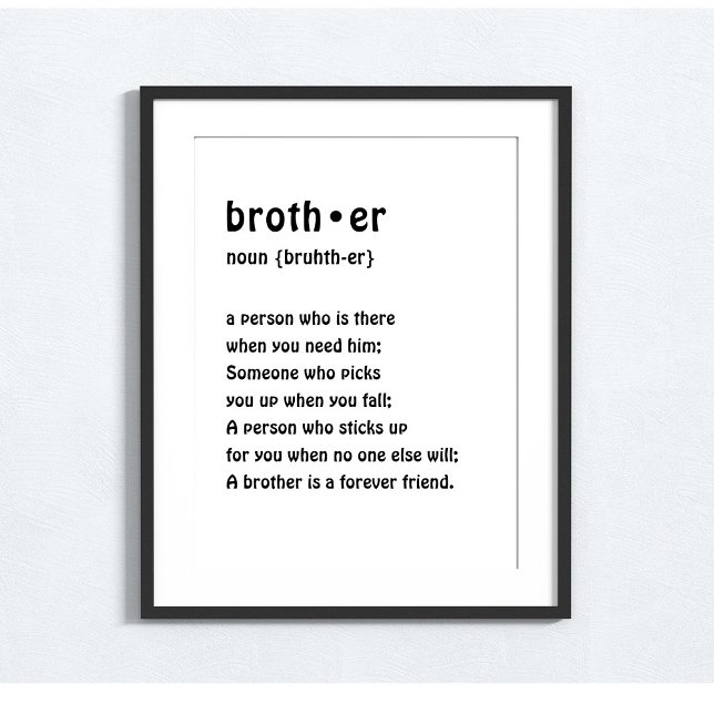 Boys Room Wall Art Brother Definition (Creator Uploaded)