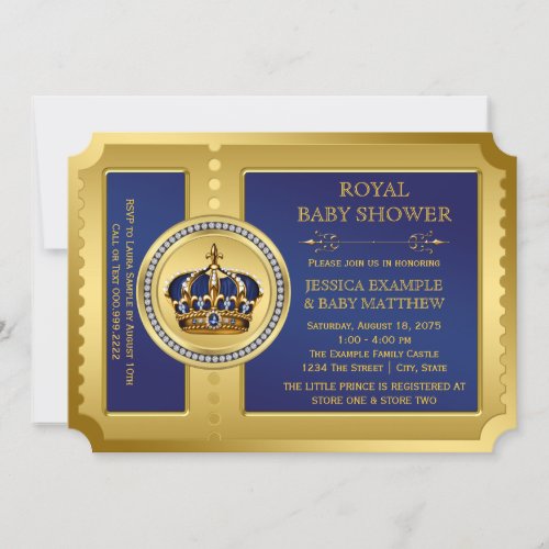 Boys Royal Baby Shower Personalized Invites